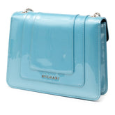 ブルガリ セルペンティ フォーエバー チェーン ショルダーバッグ ブルー レザー レディース BVLGARI 【中古】